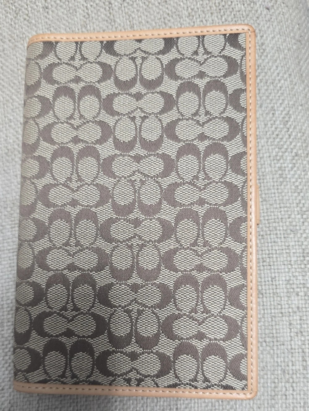 Coach Notebook In Signature Canvas Planner Cover Brown & Tan